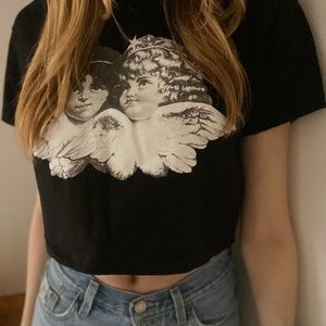 Fiorucci Vintage Angels Cropped top (black)